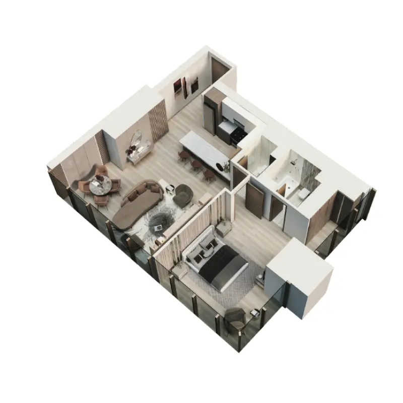1 bedroom floor plan