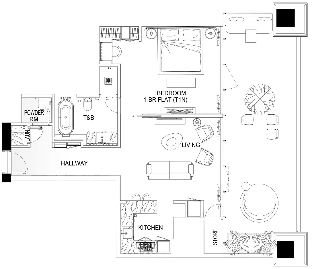 1 Bedroom apartments - DaVinci floor plan