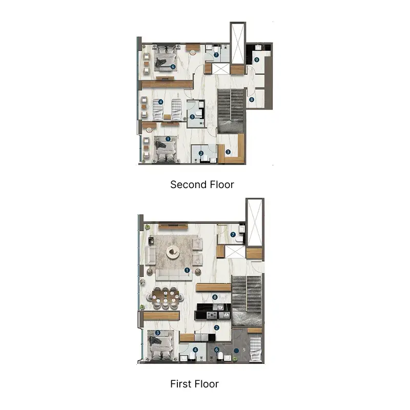 4 Bedrooms penthouse - Aeternitas floor plan