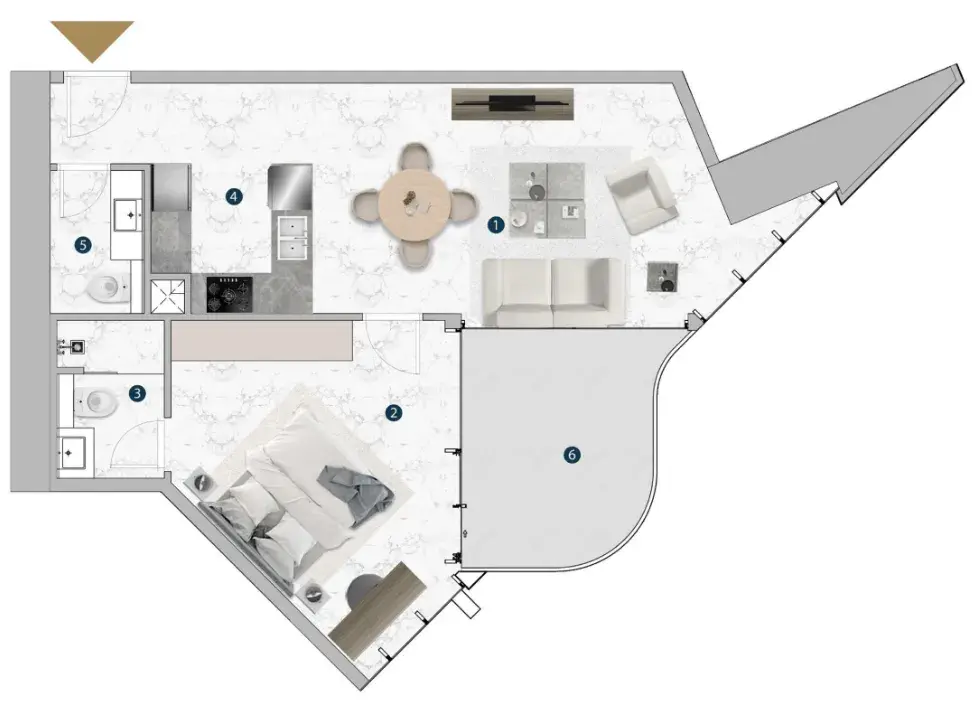 1 Bedroom apartments - Franck Muller Vanguard floor plan