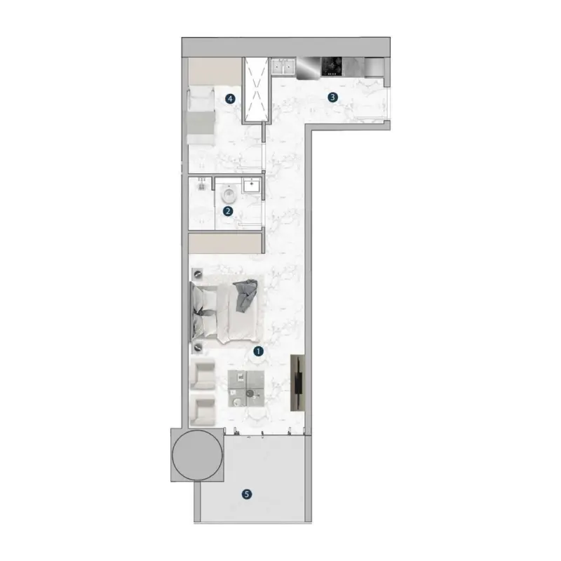 Studio + S floor plan