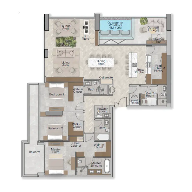 3 bedroom floor plan