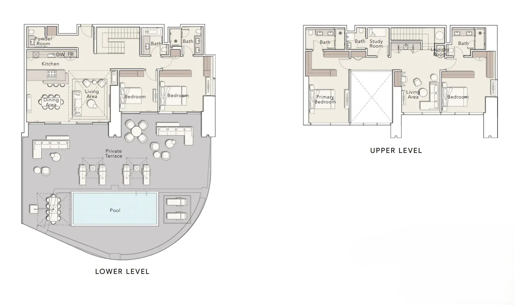 4 Bedrooms duplex - One River Point floor plan
