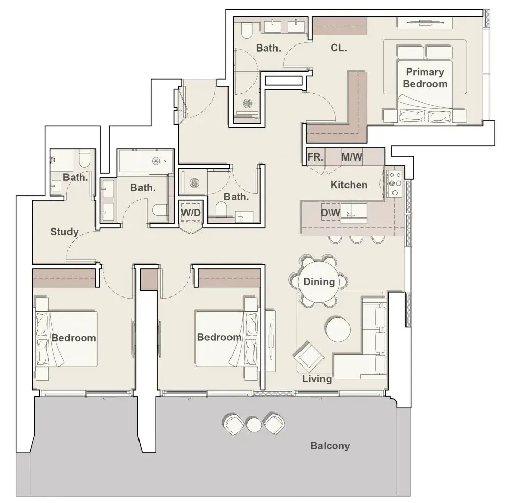 3 Bedrooms apartments - Eltiera Heights floor plan