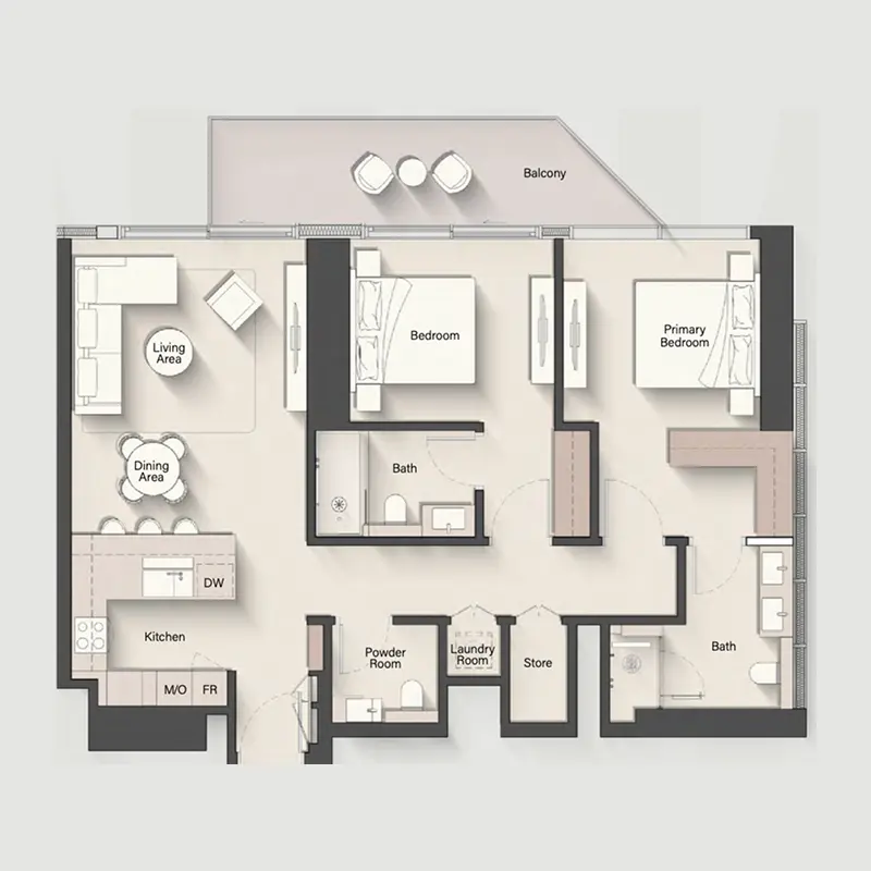 2 bedroom Apartments -  Eltiera Heights floor plan