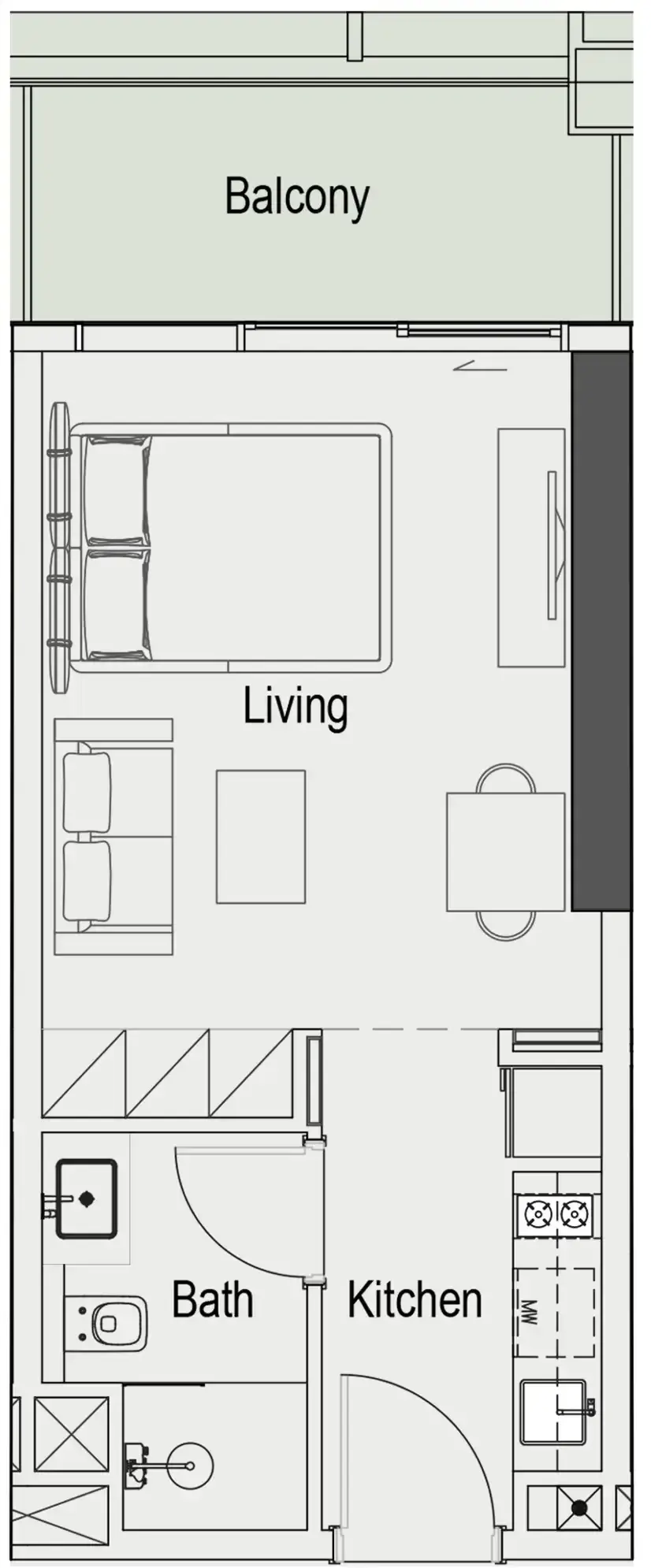 Studio apartments - Sierra by Iman floor plan