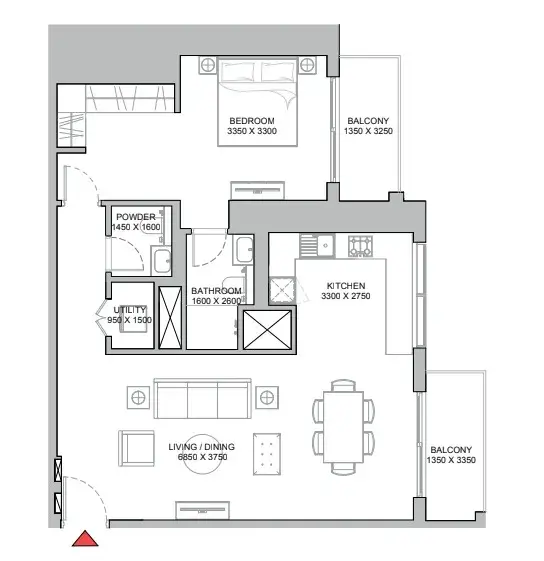 1 Bedroom apartments - 320 Riverside Crescent floor plan
