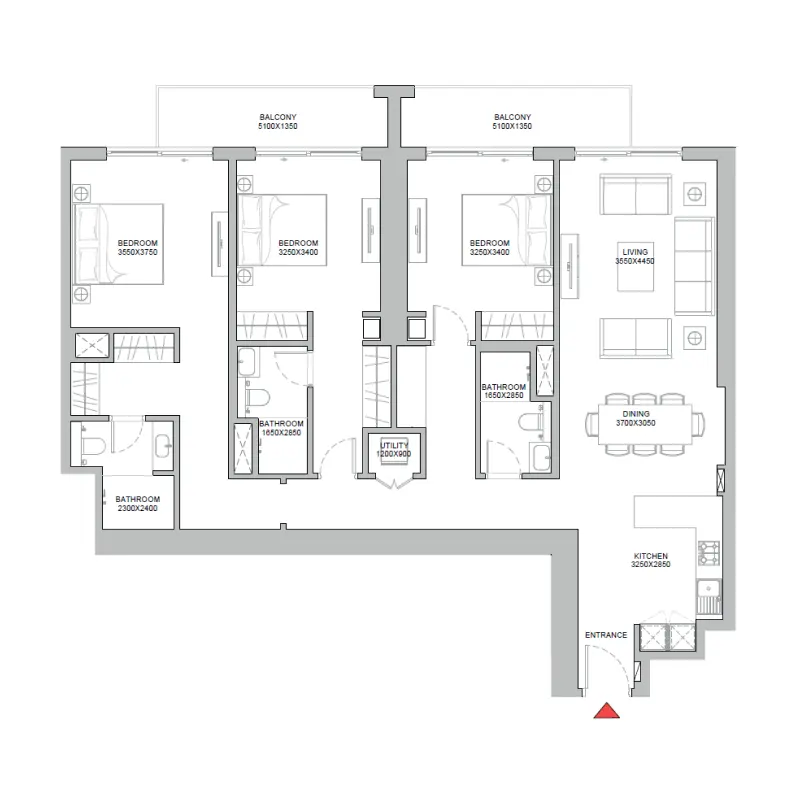 3 bedroom floor plan