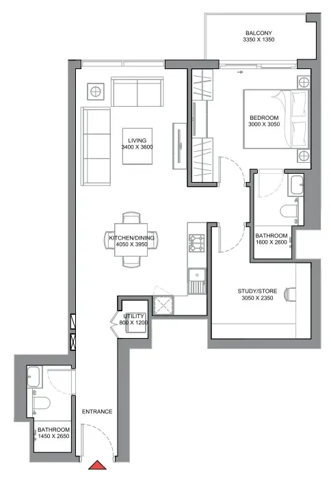 1 Bedroom apartments - 340 Riverside Crescent floor plan