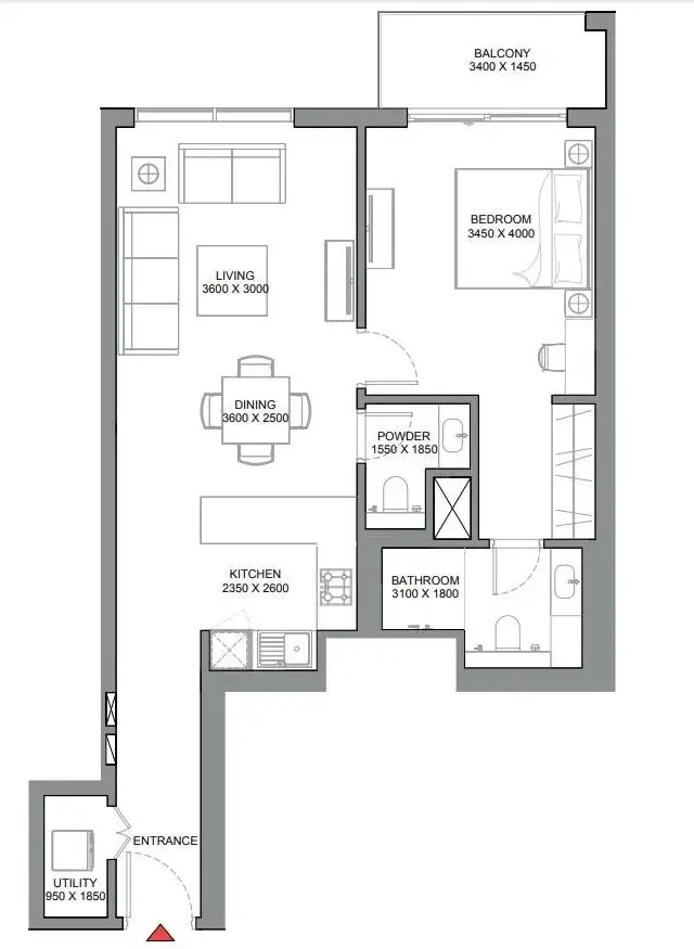 1 Bedroom apartments - 330 Riverside Crescent floor plan