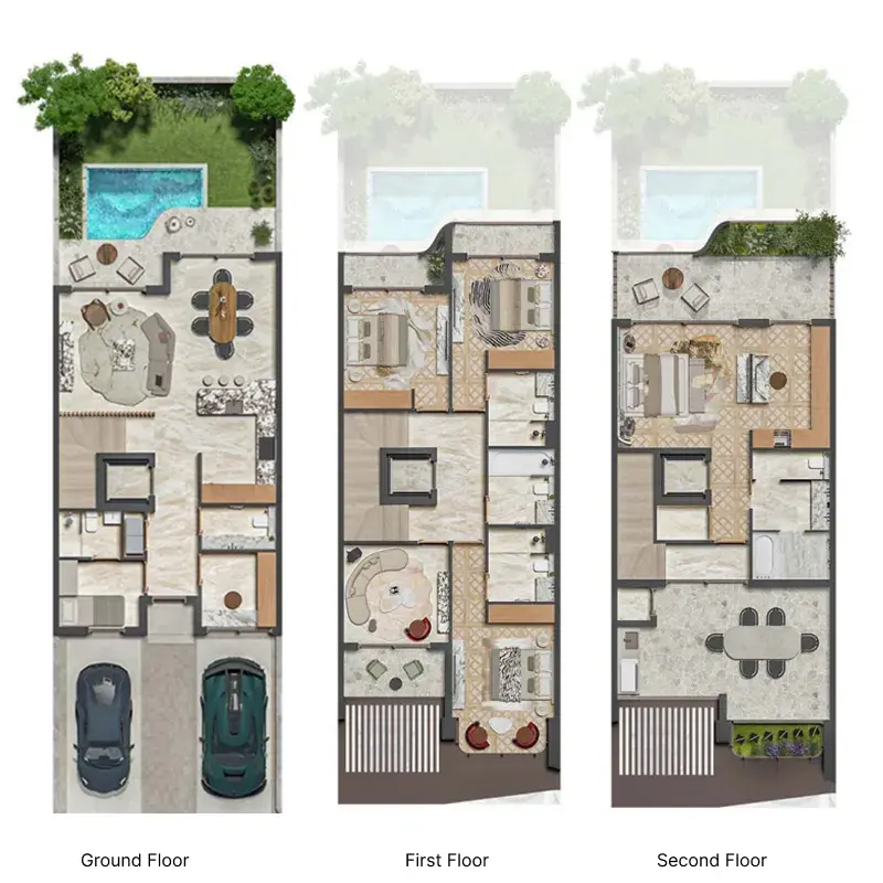 4 Bedrooms townhouse - Knightsbridge floor plan