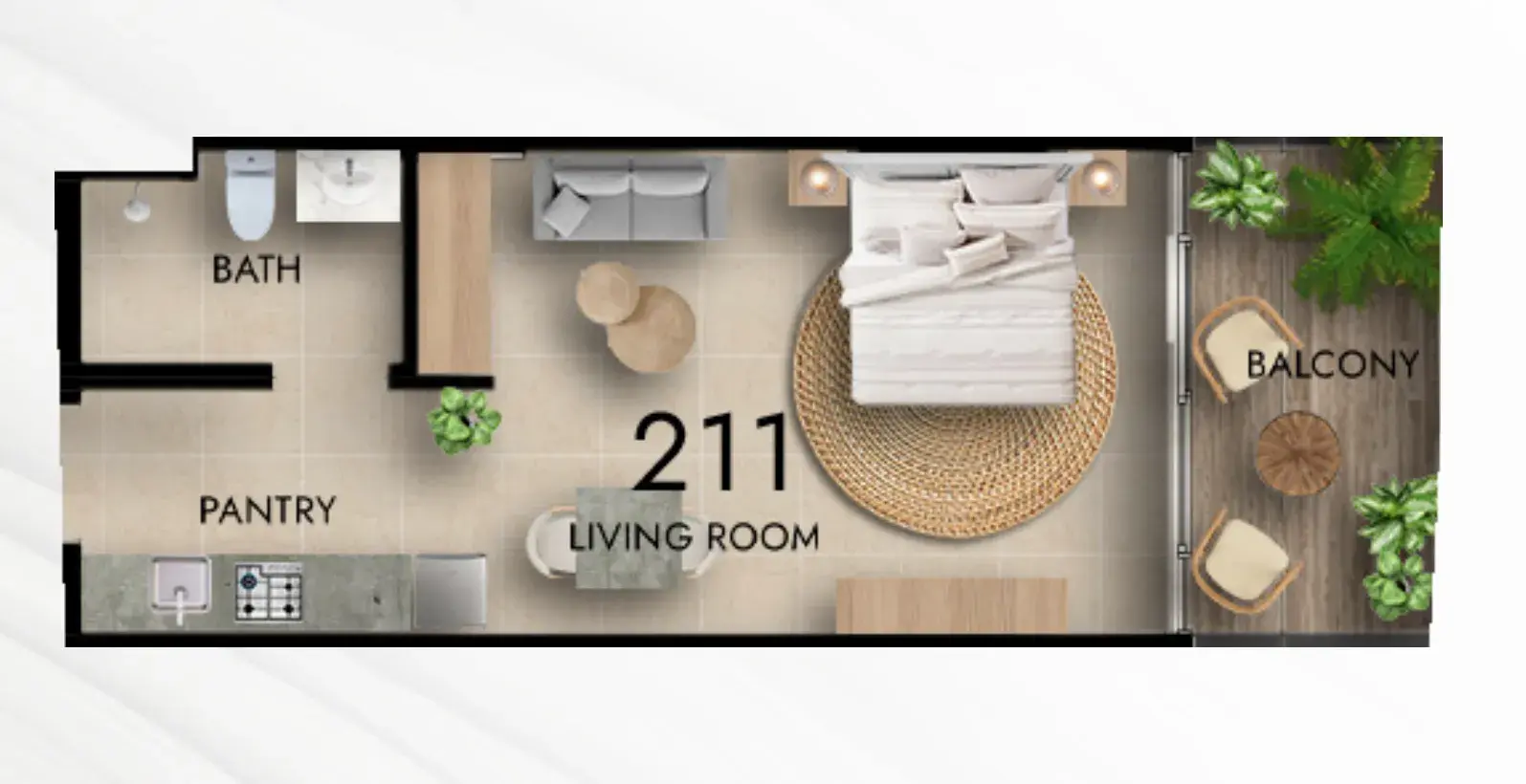 Studio apartments - Parkside Boulevard floor plan