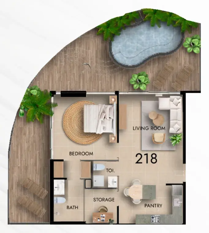1 Bedroom apartments - Parkside Boulevard floor plan
