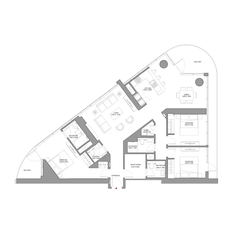 3 bedroom floor plan