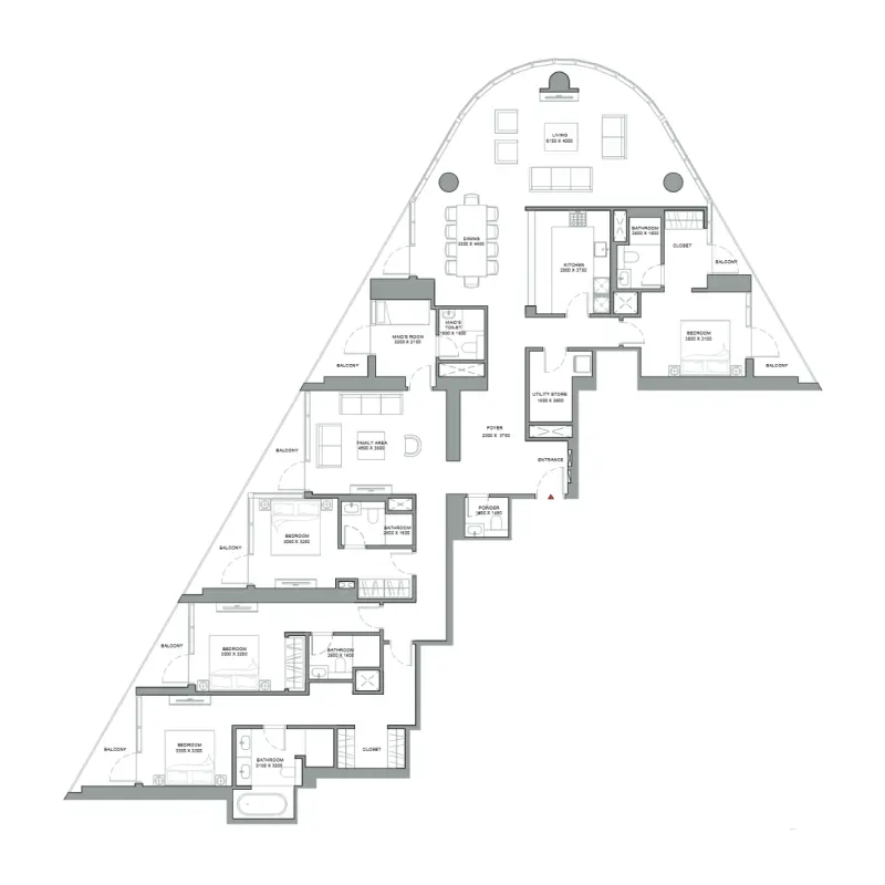 4 bedroom Apartments -  Skyvue Stellar floor plan