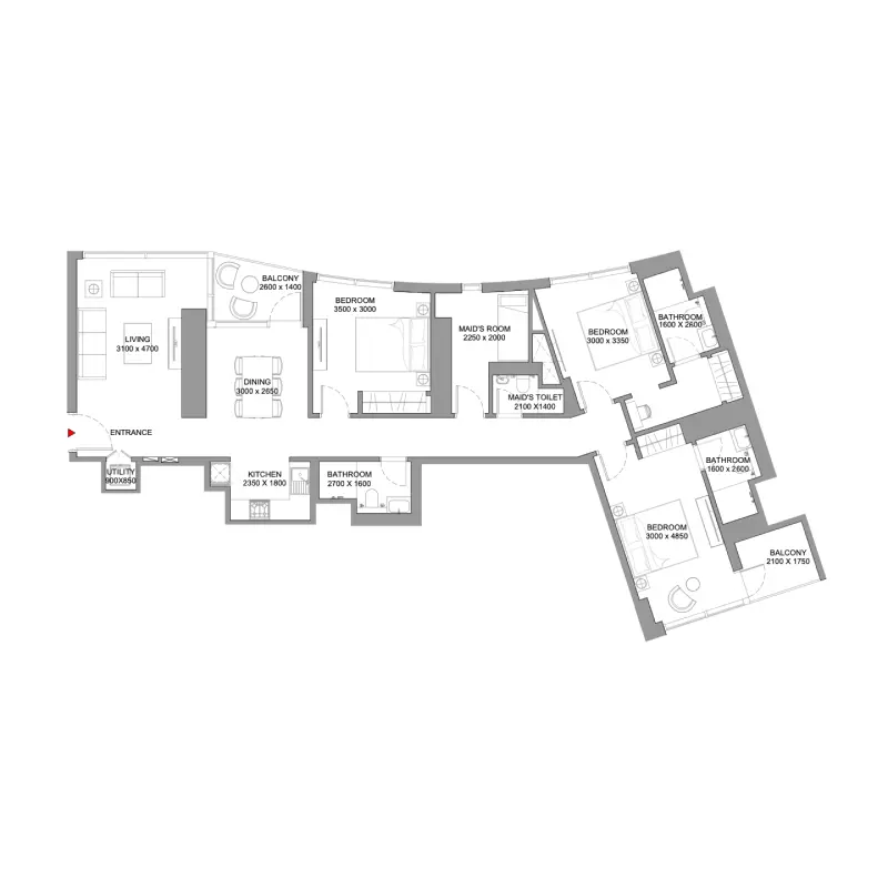 3 bedroom floor plan