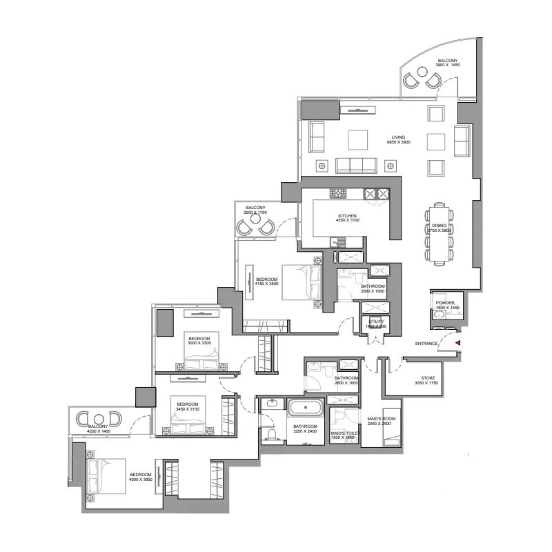4 bedroom floor plan