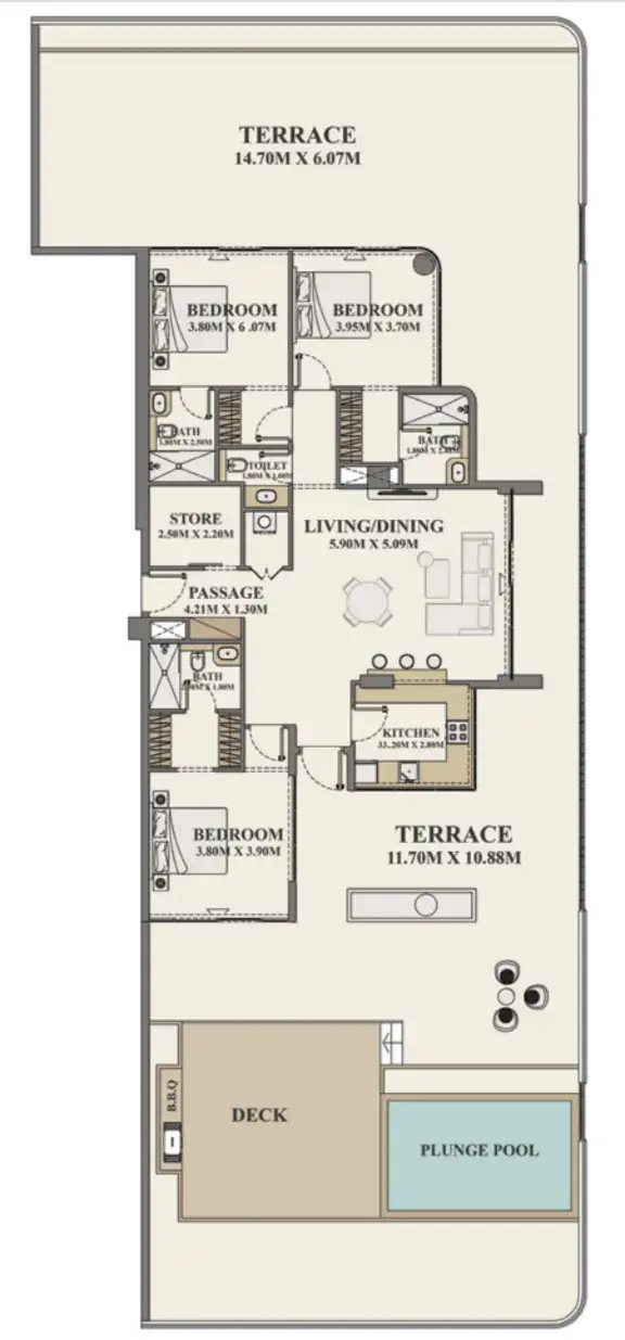 3.5 bedrooms apartments - Celeste Heights floor plan