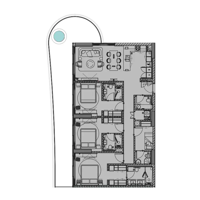 3 bedroom Apartments -  Beach Walk Grand 2 floor plan