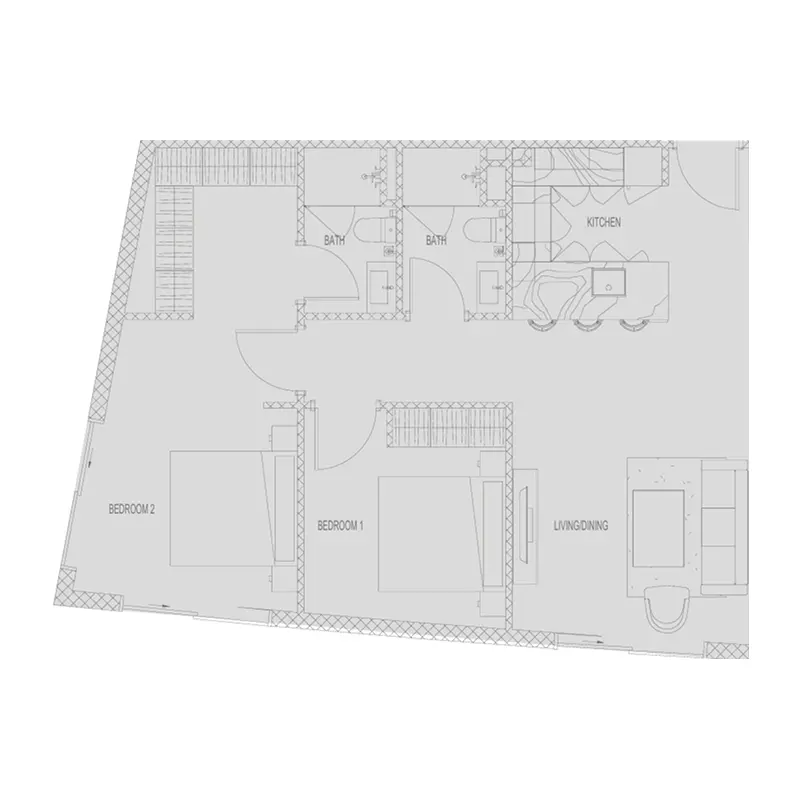 2 bedroom Apartments -  Hadley Heights 2 floor plan