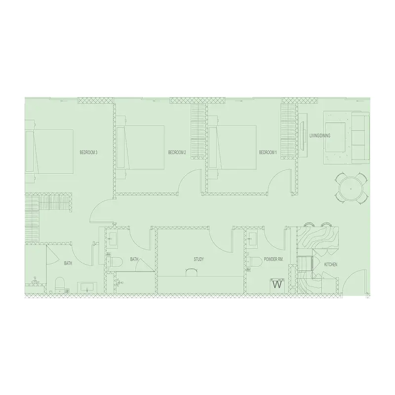 3 bedroom Apartments -  Hadley Heights 2 floor plan
