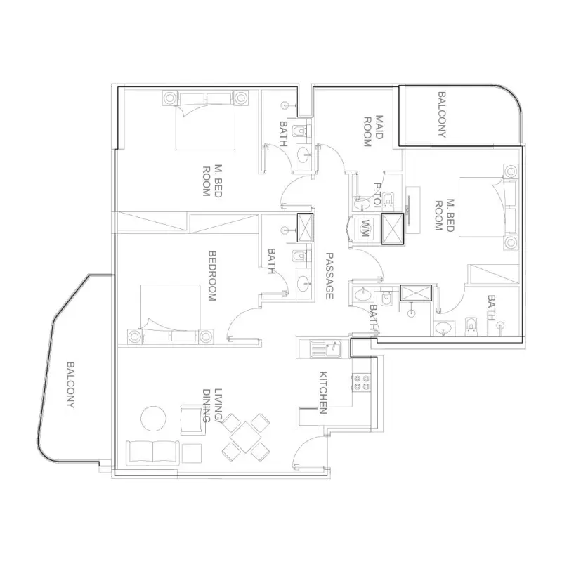 3 bedroom floor plan