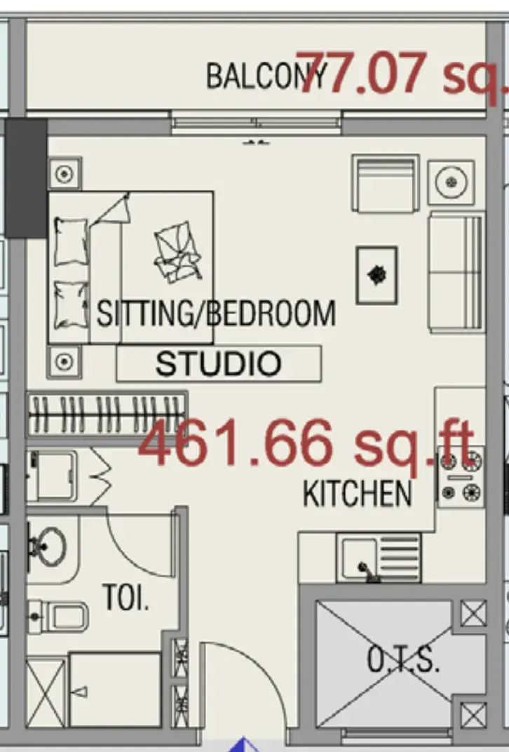 Studio apartments - Forest City floor plan