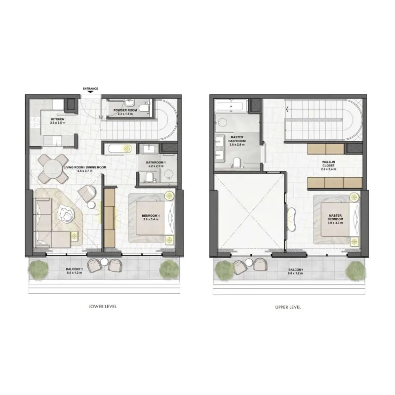 2 bedroom floor plan