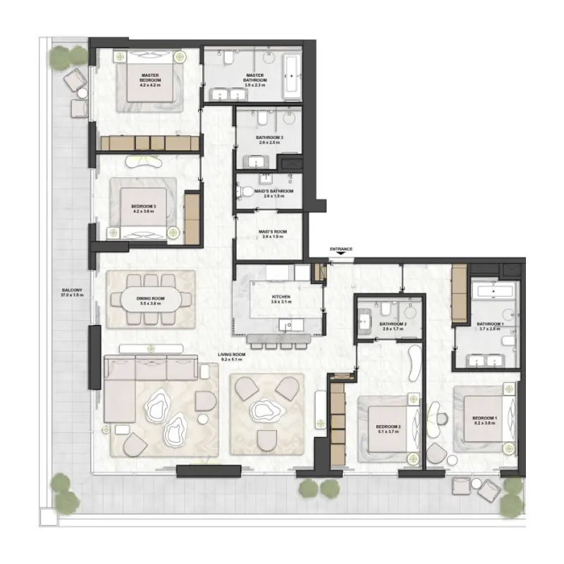 4 bedroom floor plan
