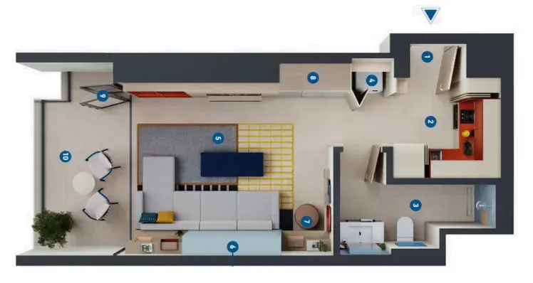 Studio apartments - Rove Home Dubai Marina floor plan