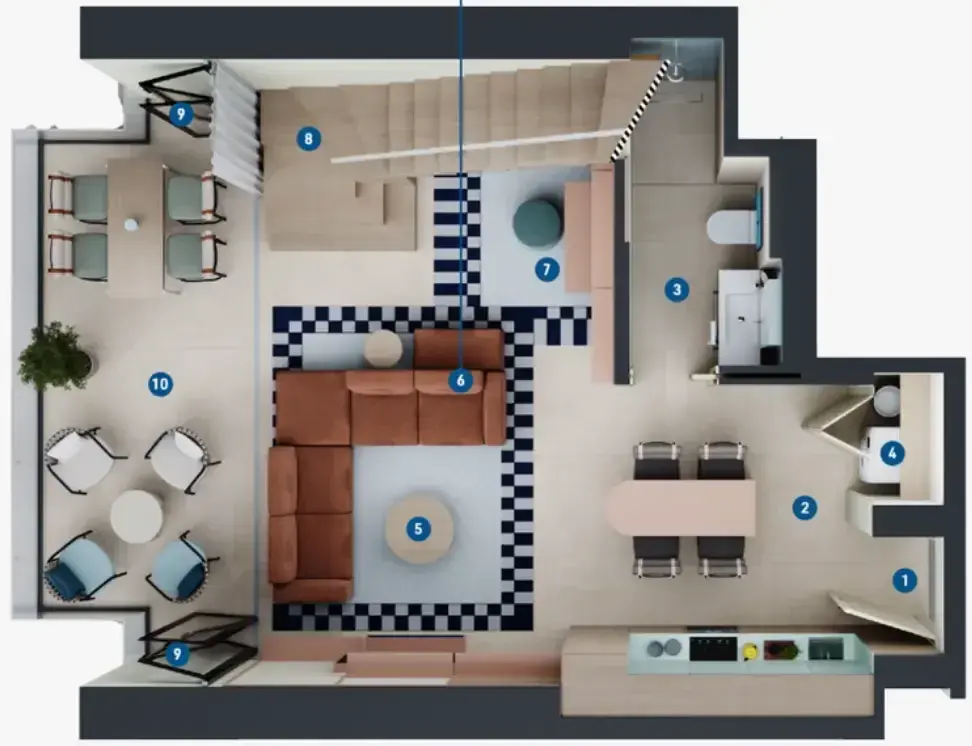 1 Bedroom apartments - Rove Home Dubai Marina floor plan