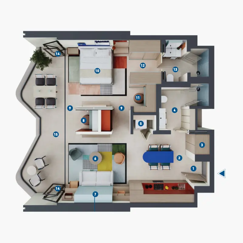 1 bedroom floor plan