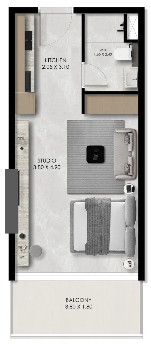 Studio apartments - Verano by Prescott floor plan