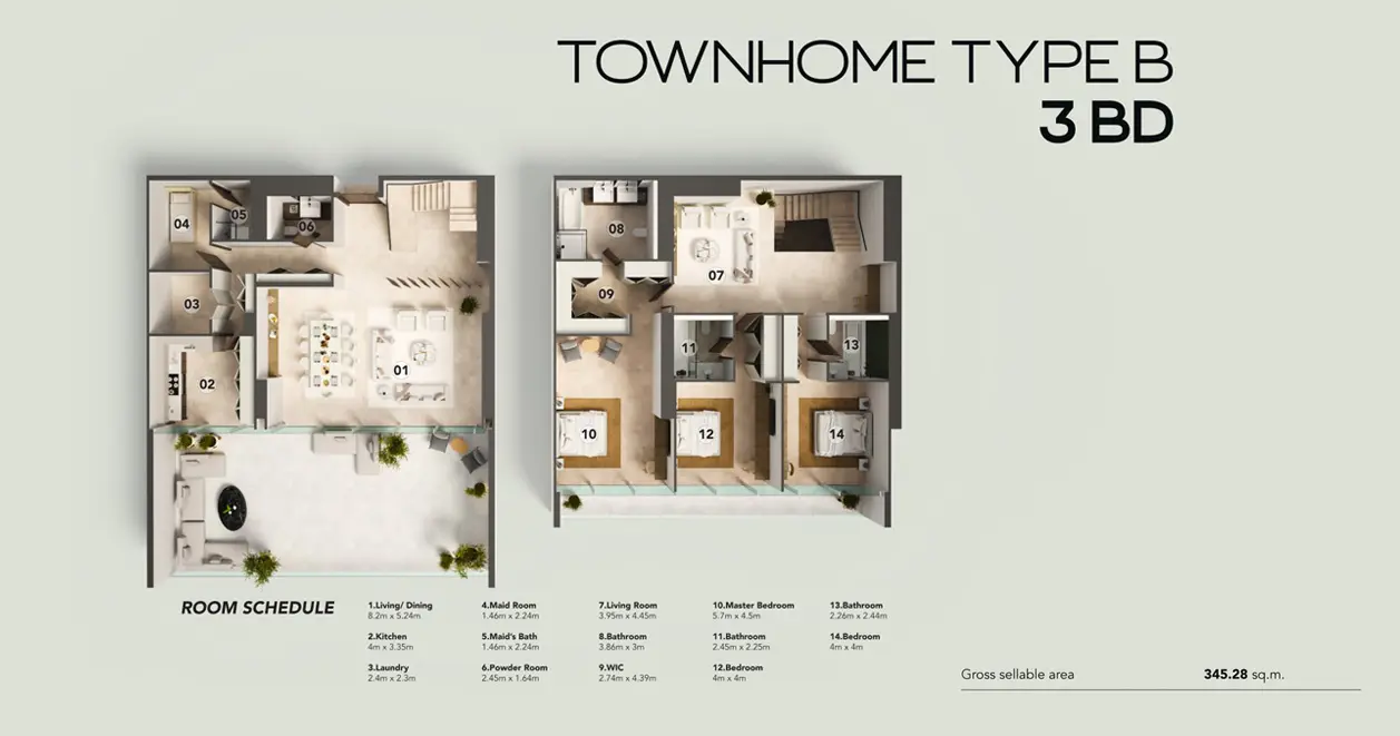 Townhome - Type B floor plan