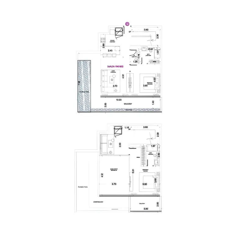 2 bedroom floor plan