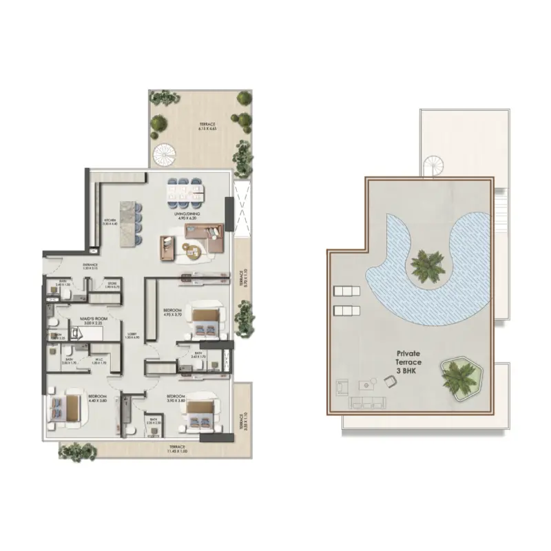 3 bedroom floor plan