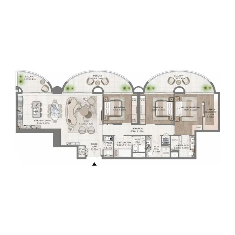 3 bedroom floor plan