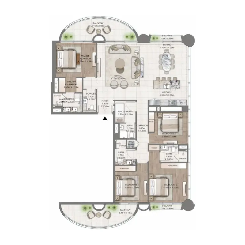 4 bedroom floor plan