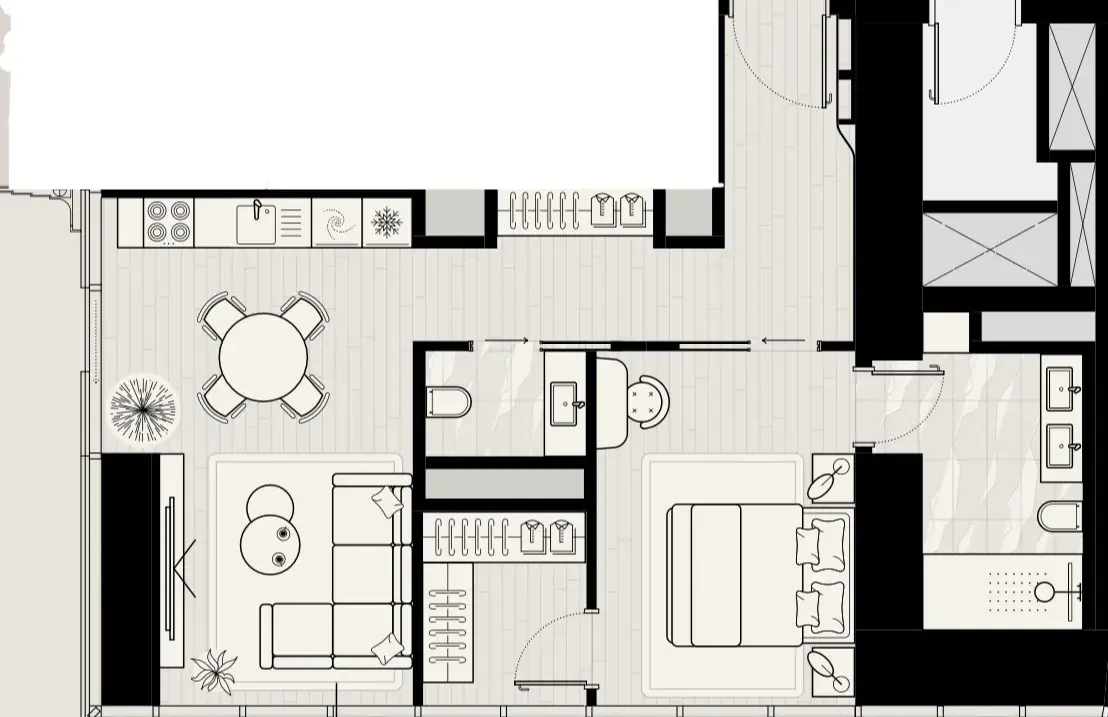 1 Bedroom apartments - LIV Maritime floor plan