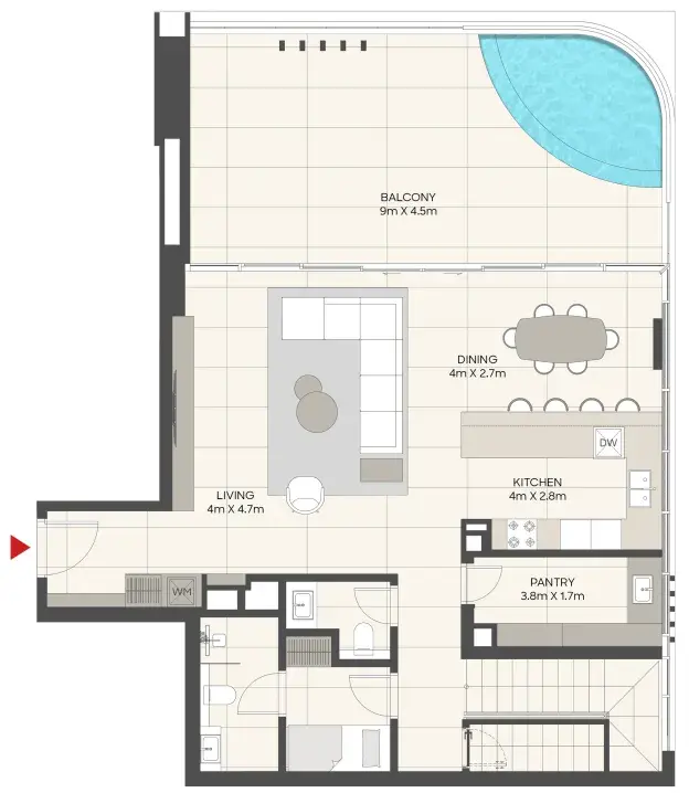 3 Bedrooms apartments - LIV Maritime floor plan