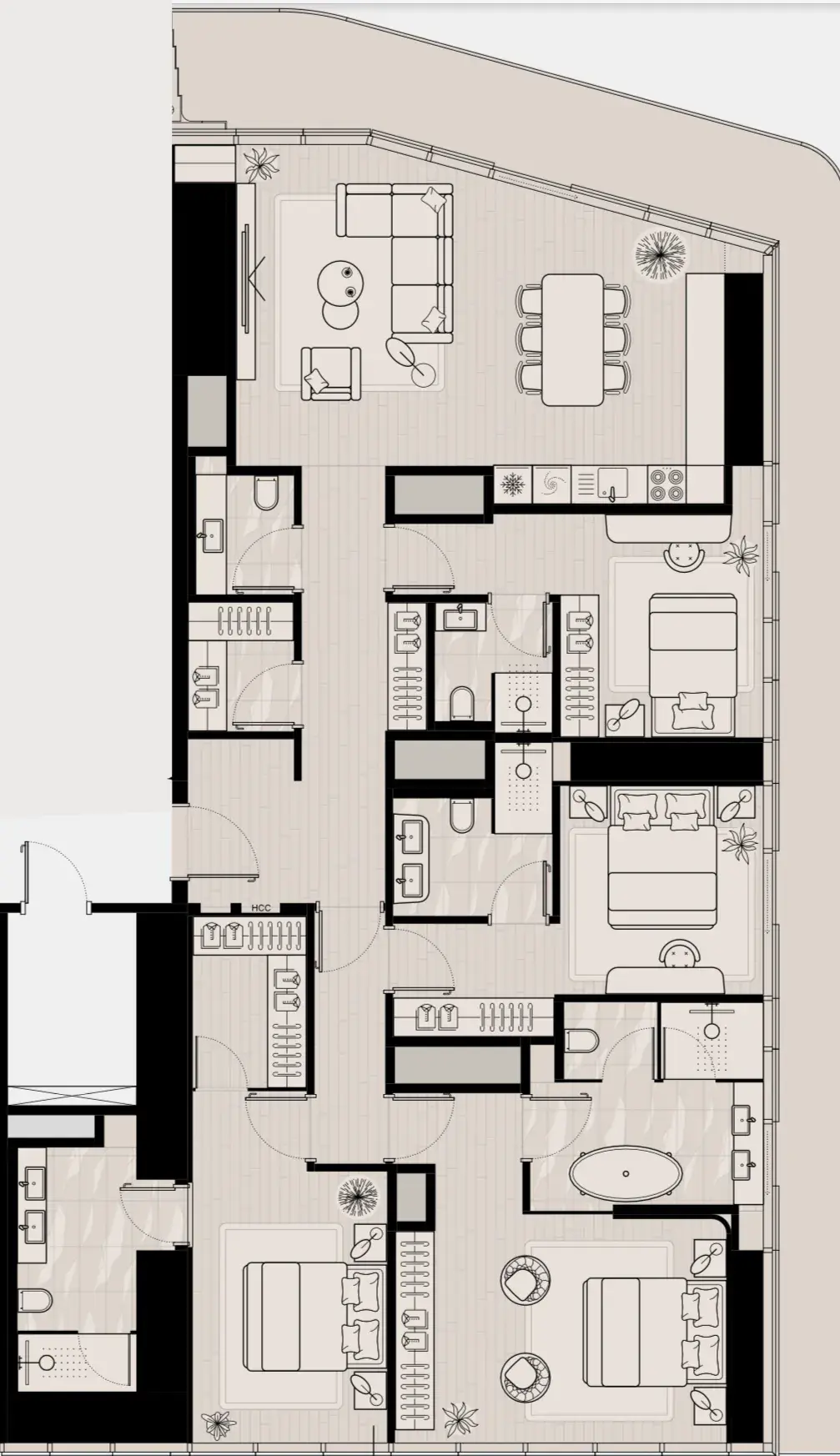 4 Bedrooms apartments - LIV Maritime floor plan