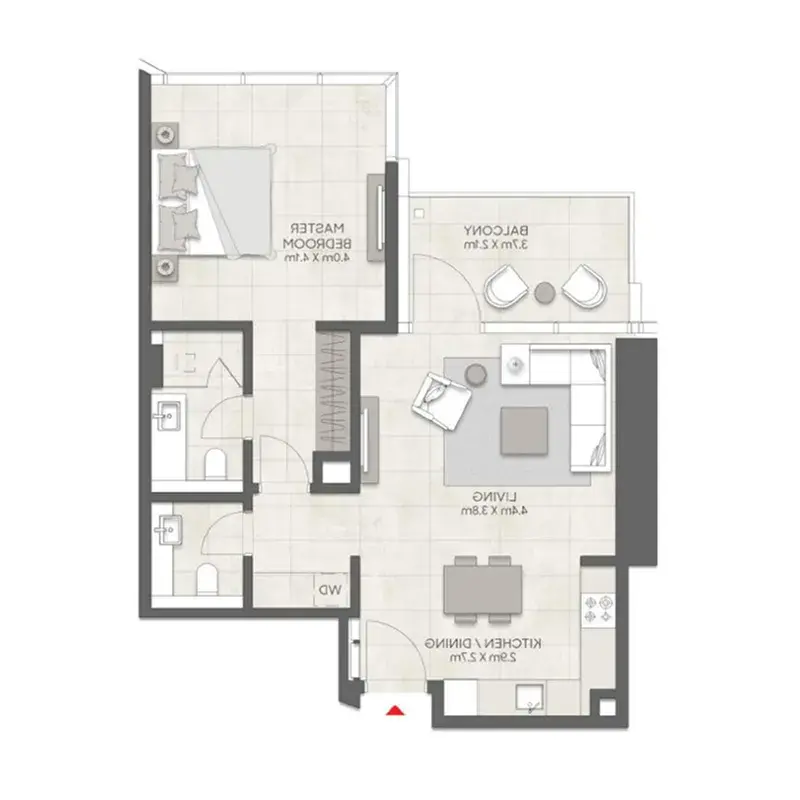 1 Bedroom apartments - LIV Marina floor plan