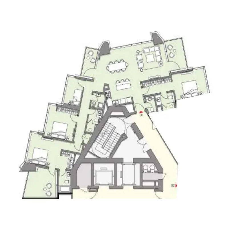 3 Bedrooms apartments - LIV Marina floor plan