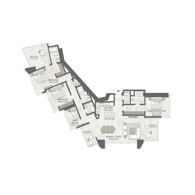 3 bedroom floor plan