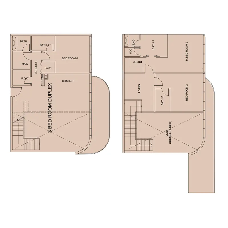 3 bedroom Duplex -  Cotier House 2 floor plan