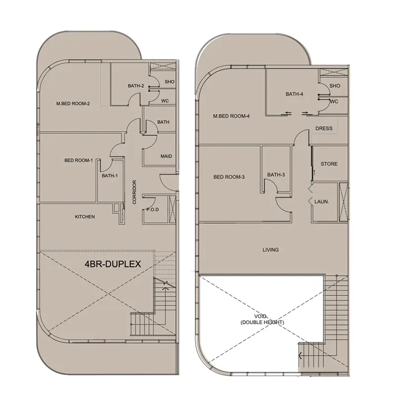 4 bedroom Duplex -  Cotier House 2 floor plan