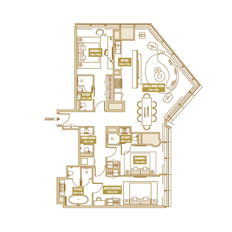 3 bedroom floor plan