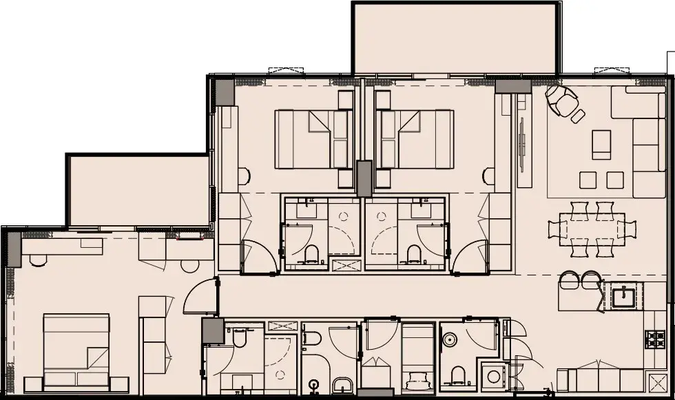 3 Bedrooms apartments - Wynwood by Imtiaz floor plan
