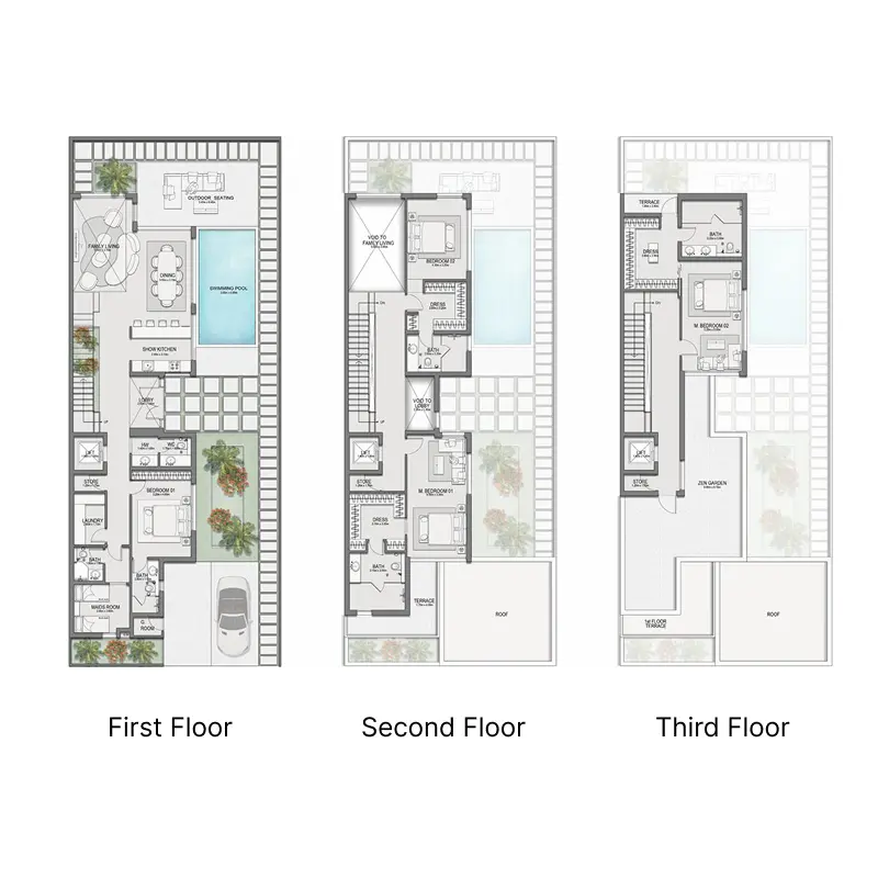 4 bedroom + pool Villa -  Selora Residences floor plan