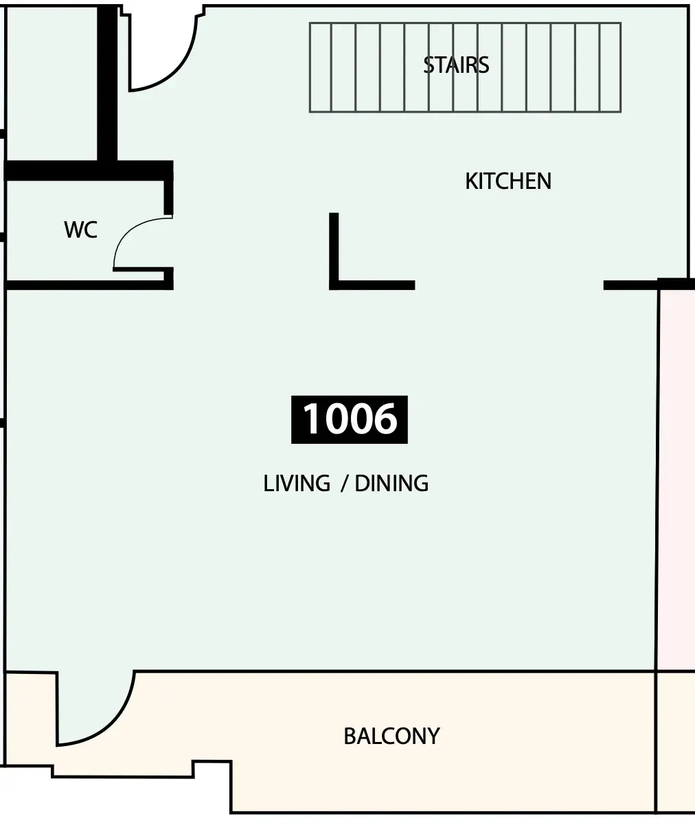2 Bedrooms apartments - Paradise View 1 floor plan